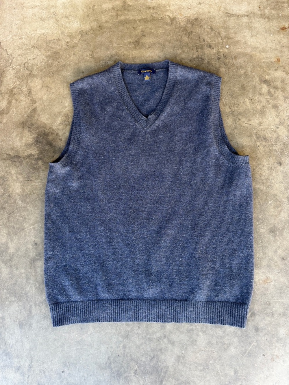 Club Room Sweater Vest 100% Lambswool Sleeveless Preppy Navy Blue Men’s Size S